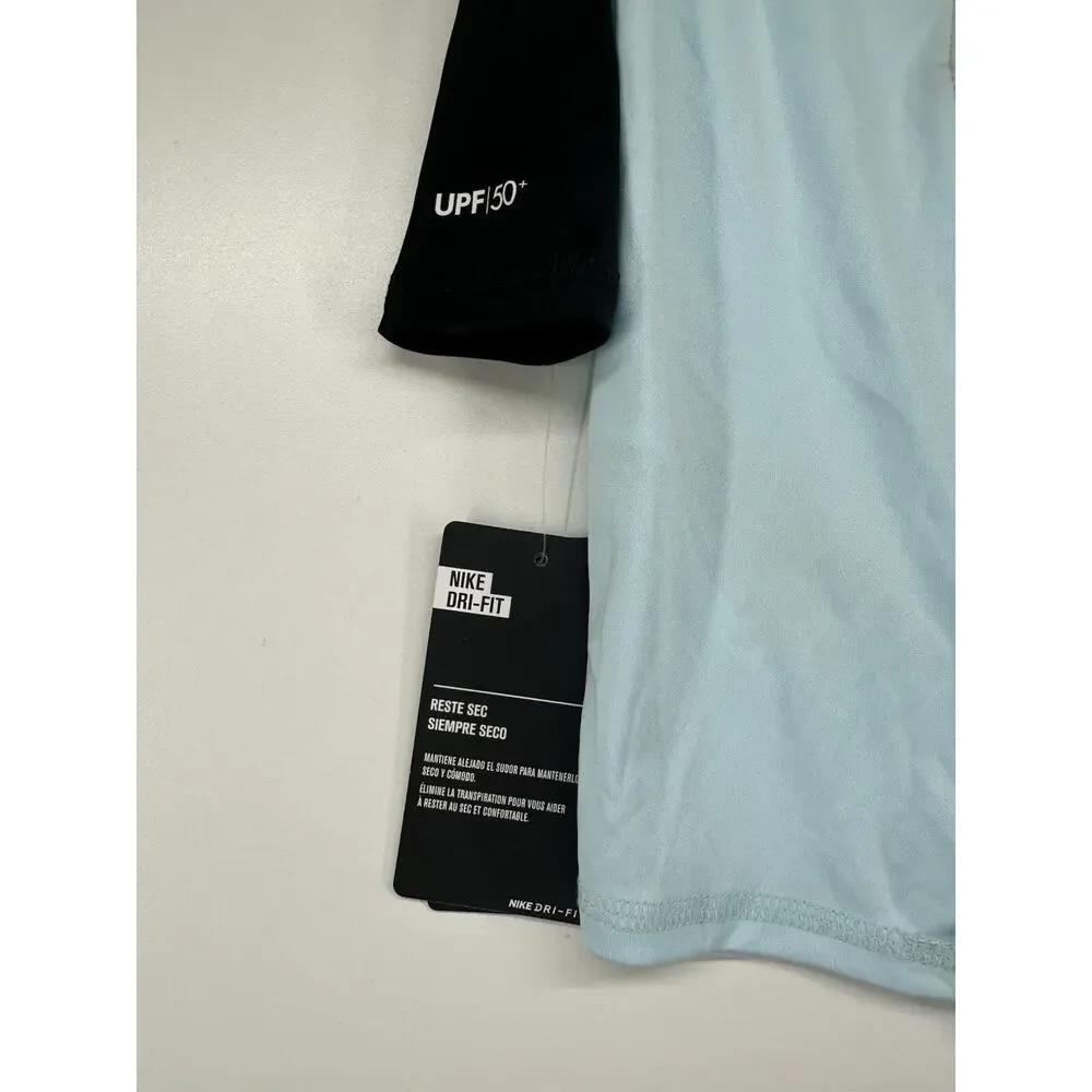 Hurley Nike Dri Fit UPF 50+ OnePiece Rashguard Swimsuit Baby Boy Light Blue‎ 6m